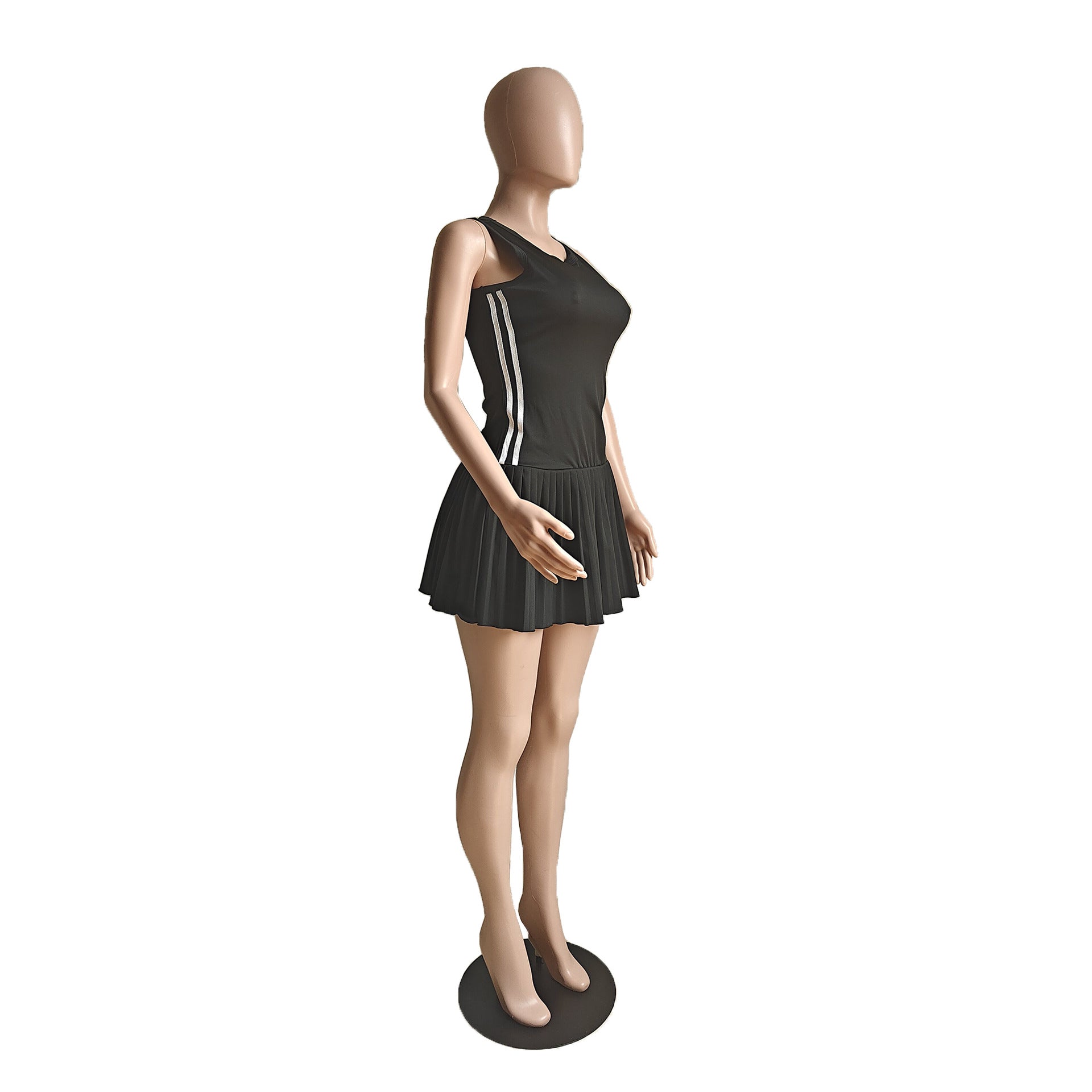 Women Spring Casual Solid Pleated Dress 7