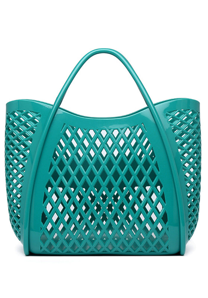 PVC Bag Shopping Basket Bag Bathing Washing Large Capacity Hollow Handheld Beach Bag