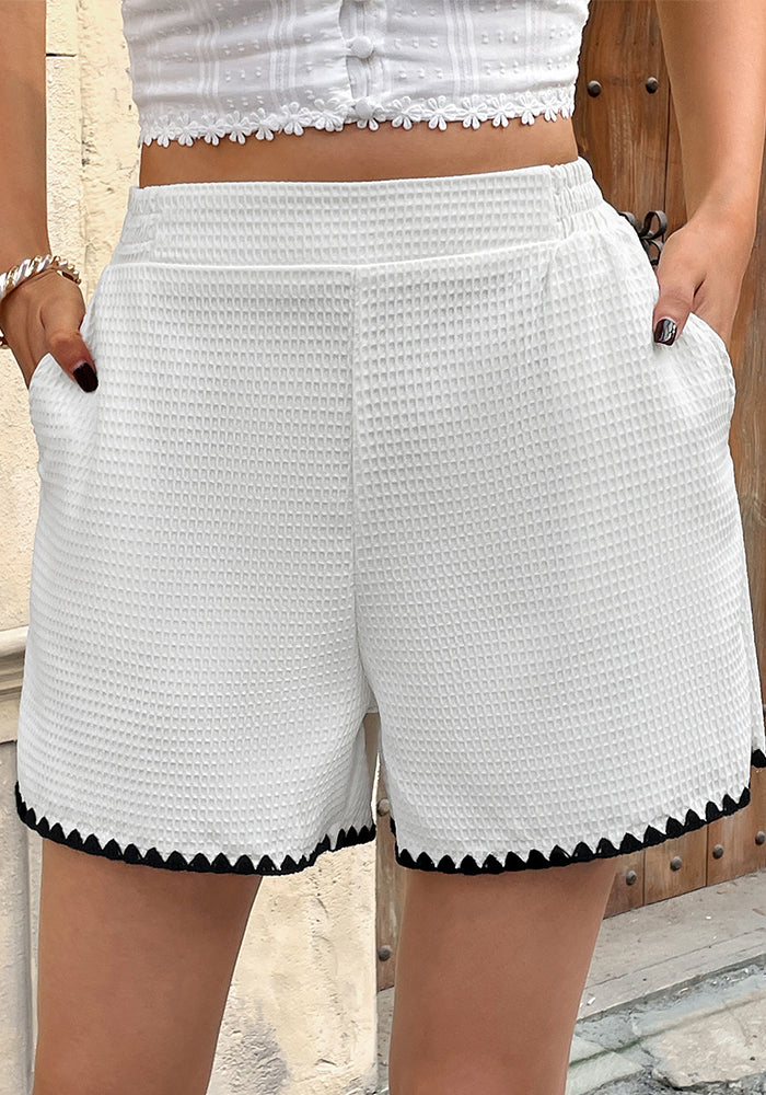 Women Summer Casual Career Contrast Trimmed Shorts