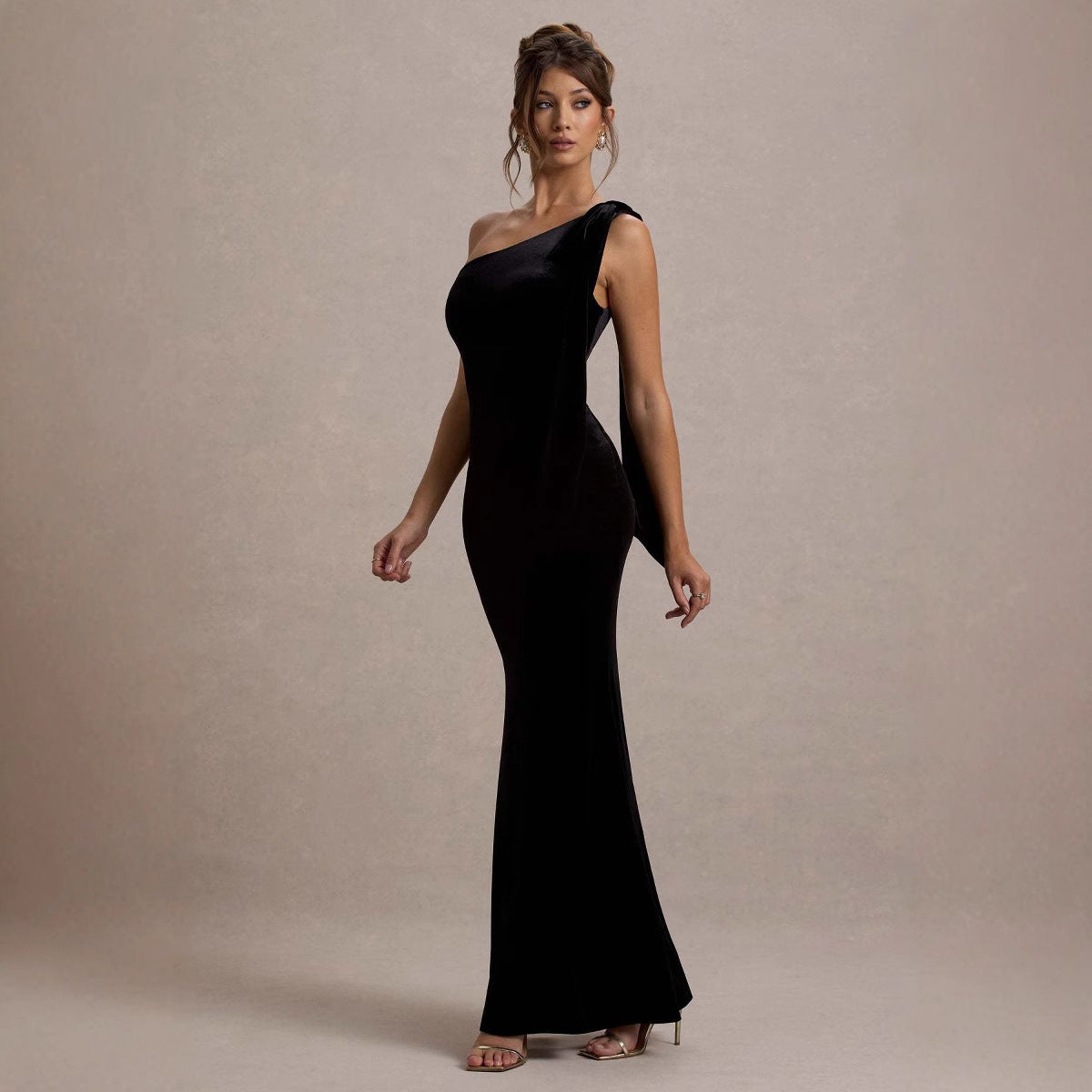 Women spring and summer Solid Casual sexy Slash Shoulder sleeveless Bodycon Dress 4