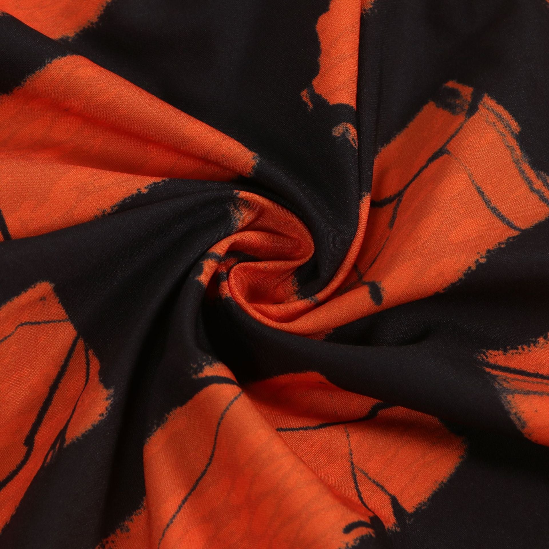 Women Contrast Print Loose Slit Dress 21