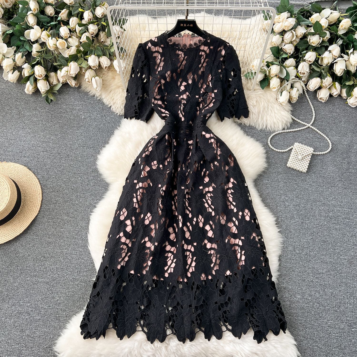 Women Lace Cutout Maxi Holiday Dress 7