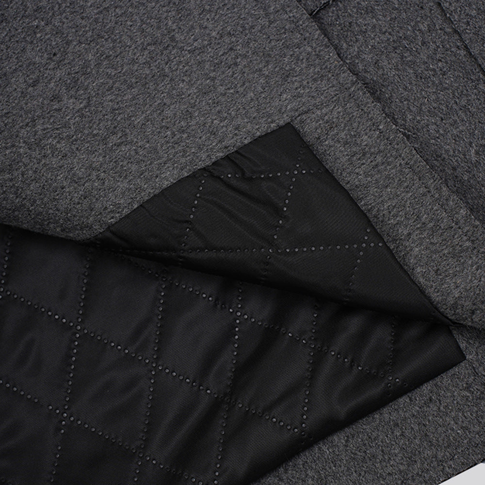 Women Winter Loose Oblique Button Placket Irregular Blazer 14