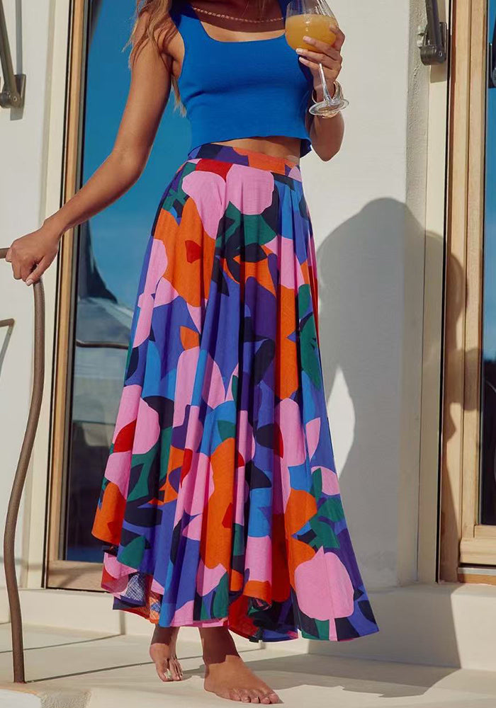 Women Bohemian Print Holidays Skirt