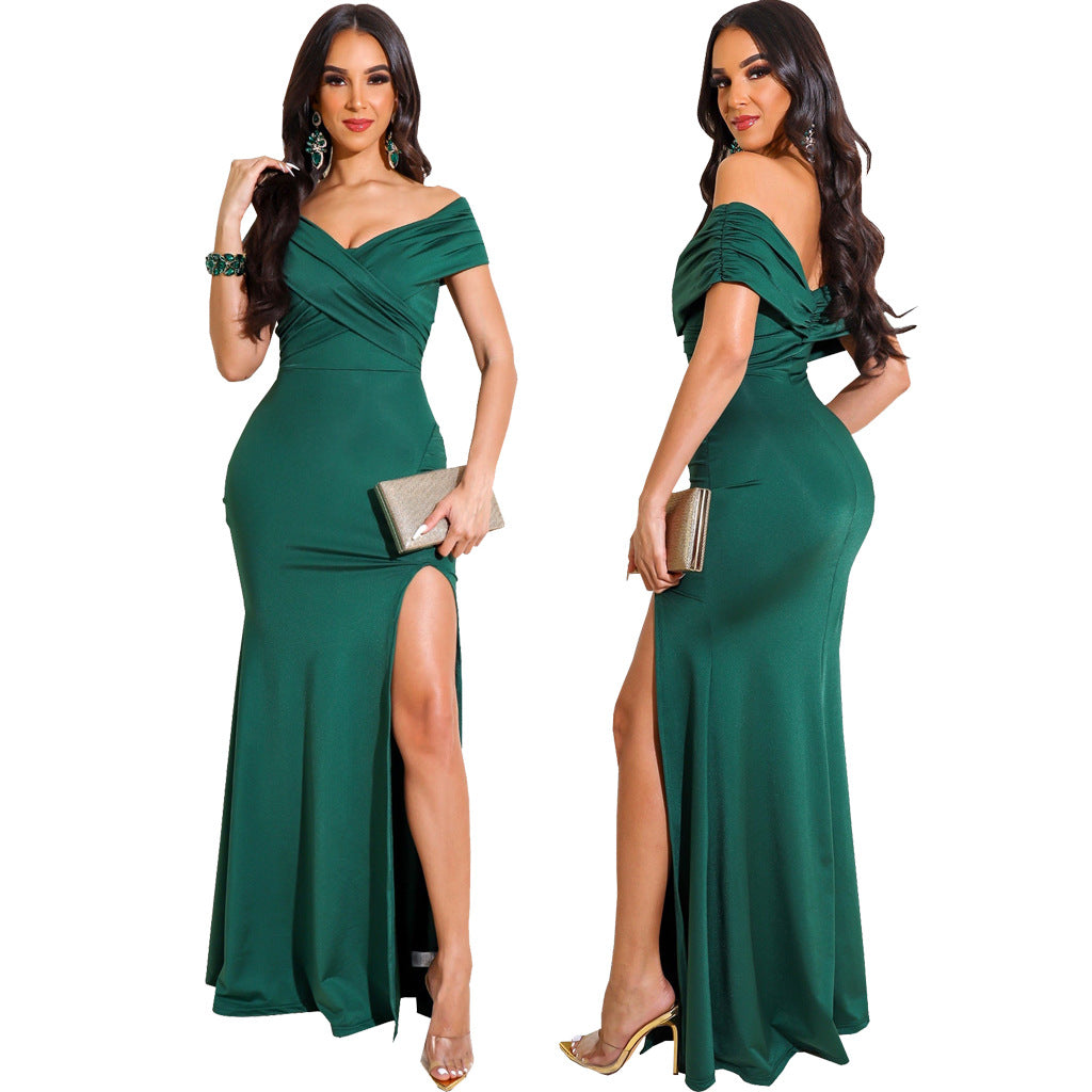 Women Sexy V-Neck Sleeveless Slit Long Dress 5