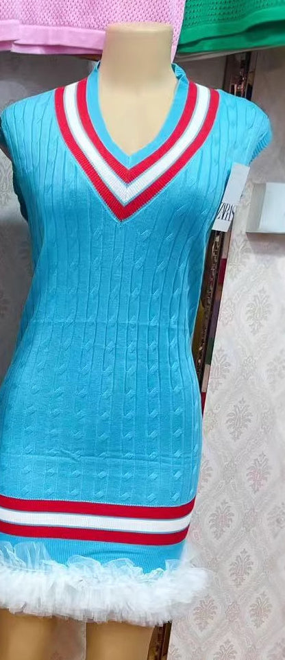 Women's Knitting Short Dress 4