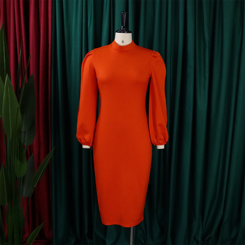Plus Size Women Solid Color cut out sleeve bodycon Dress 13
