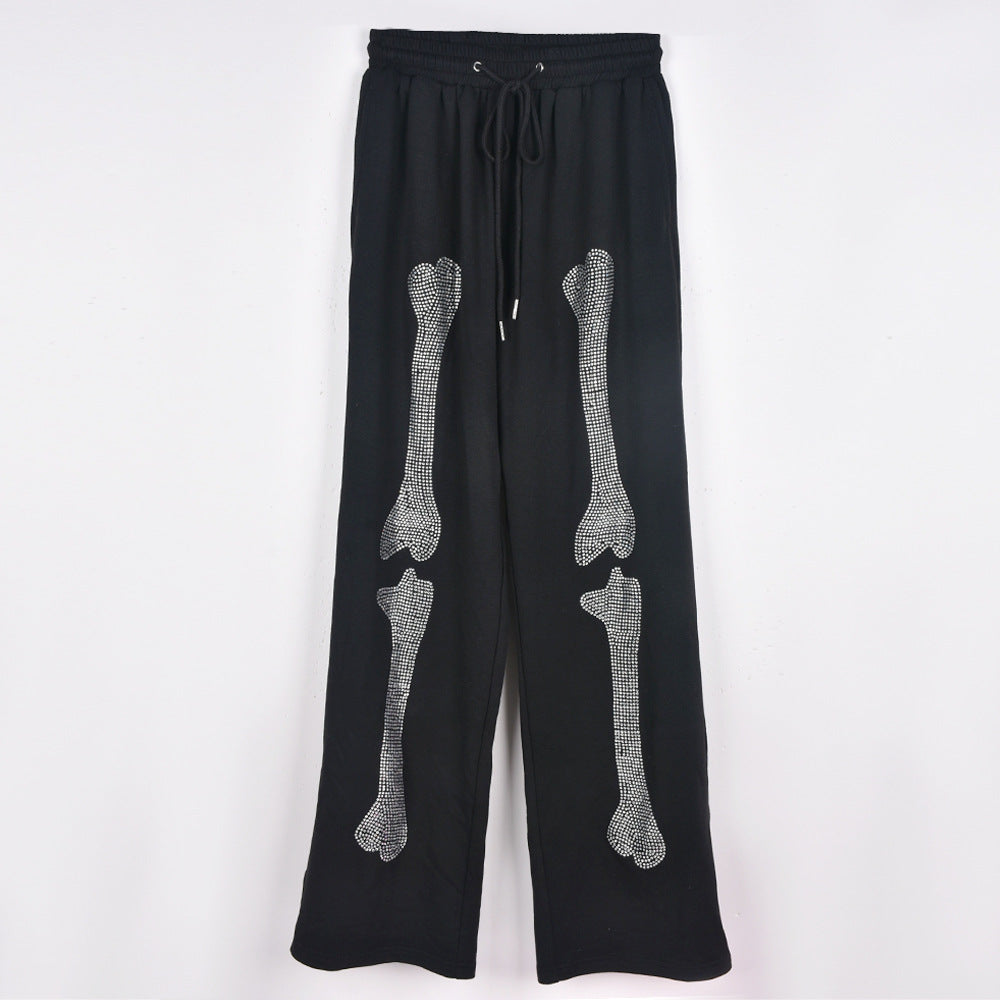 Autumn Women's Fashion Trend Beaded Skull Sweatpants Casual Pants 7