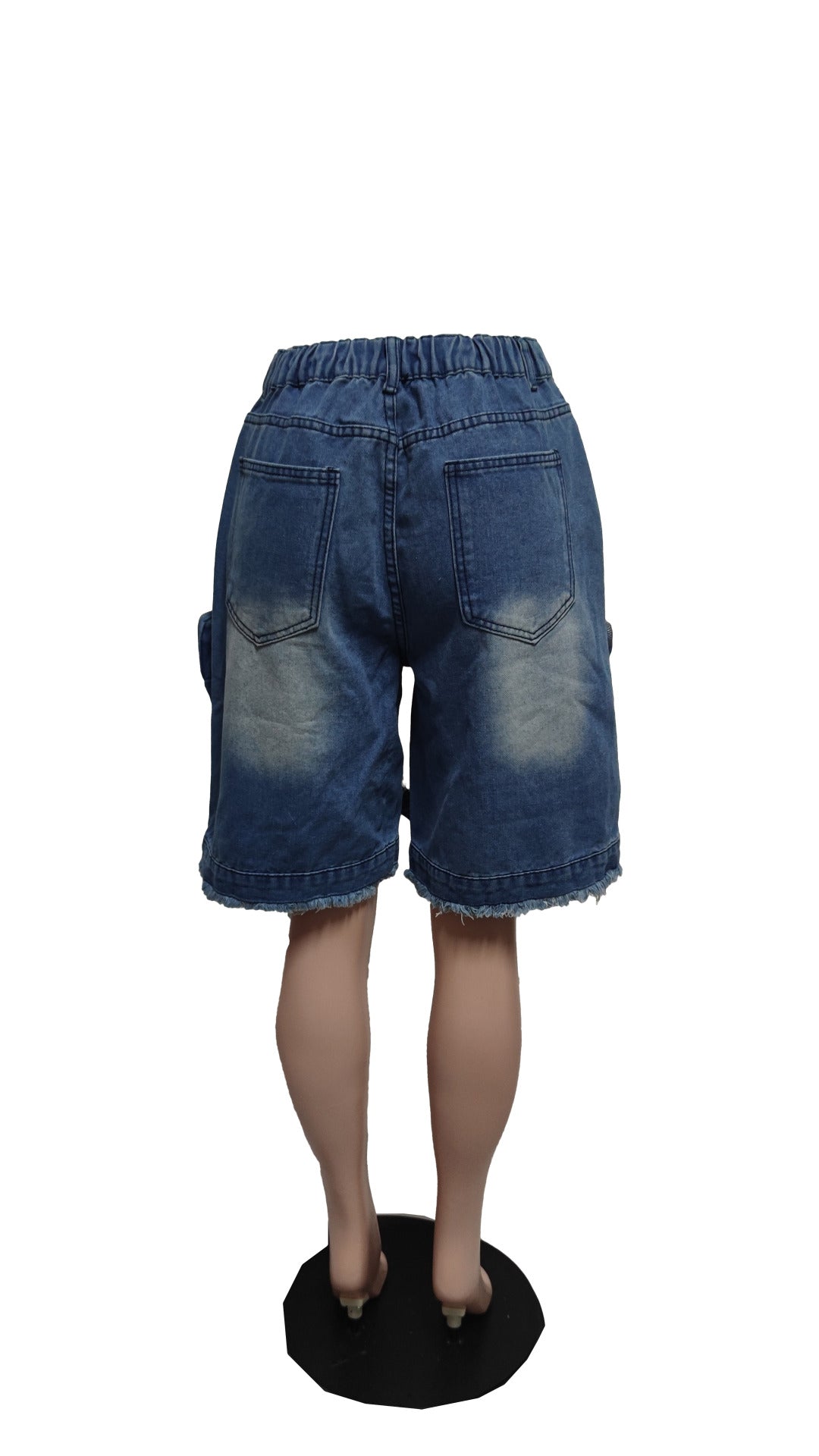Women's Fashion Loose Casual Zipper Pocket Denim Shorts 7