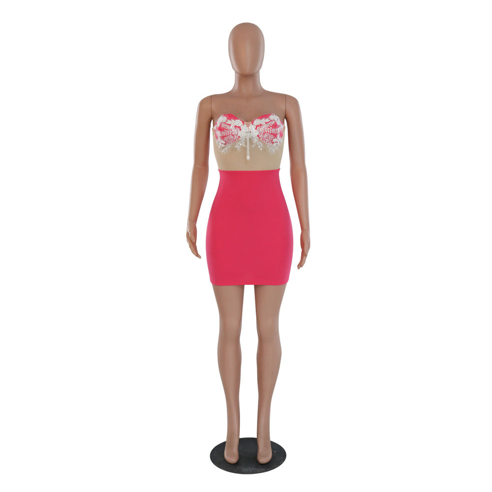 Fashion Sexy Strapless Sleeveless Bodycon Dress For Women 10