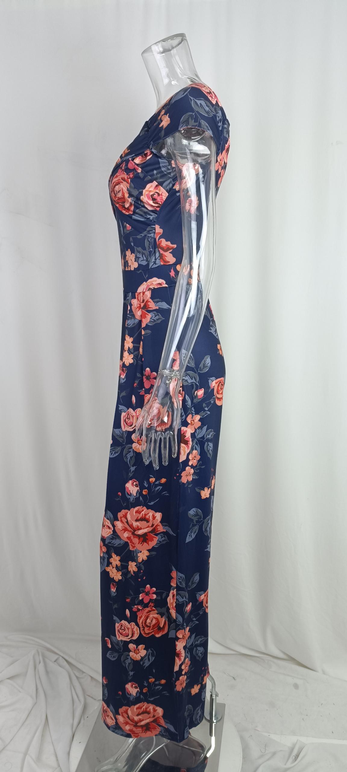 Summer Women's Fashion Chic Trendy Printed Wide Leg Jumpsuit 20