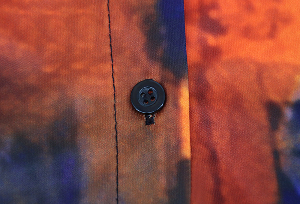 Women Turndown Collar Long Sleeve Printed Casual Two-piece Set 22