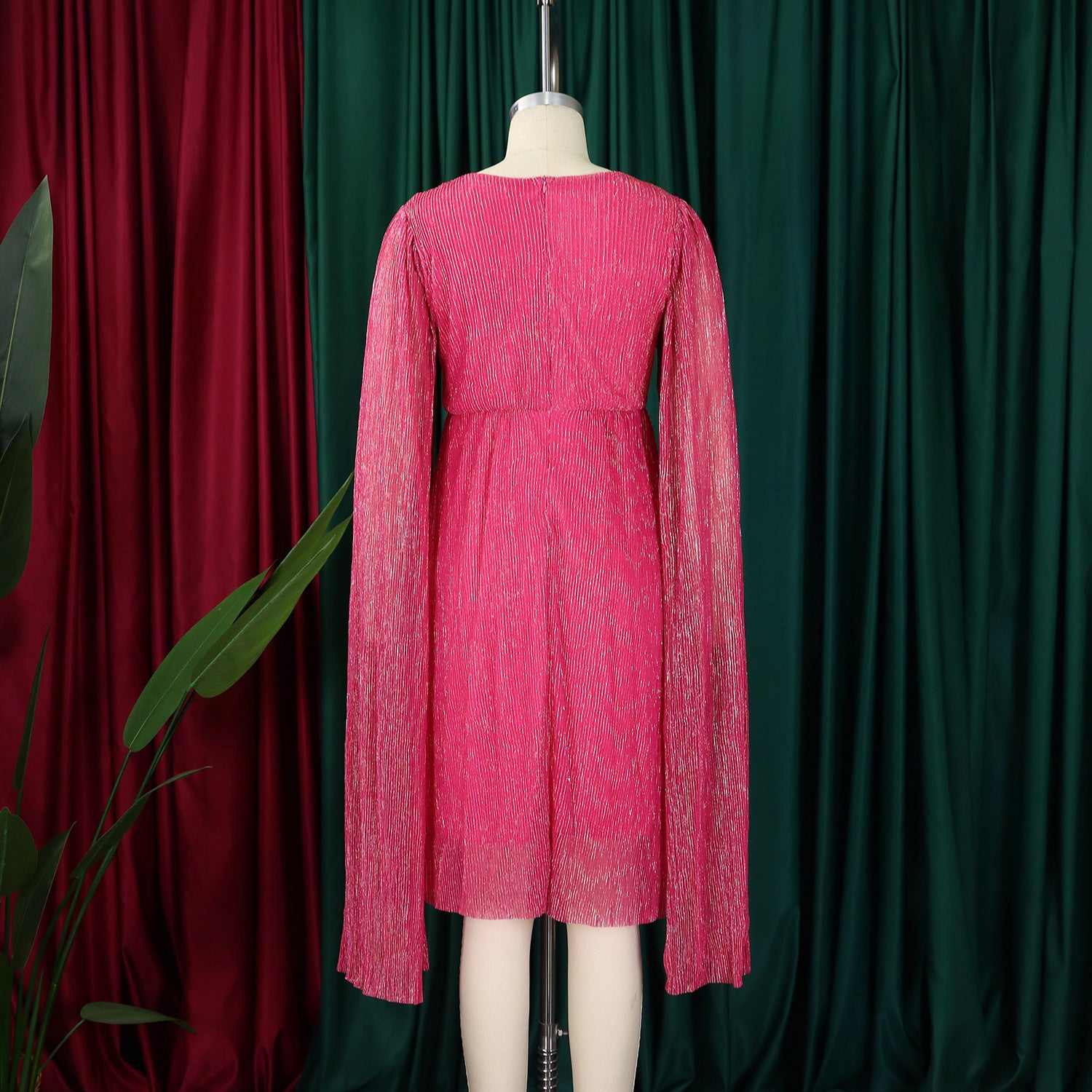 Women's Winter Fashion Chic Elegant V-Neck Long Sleeve Africa Evening Dress 17