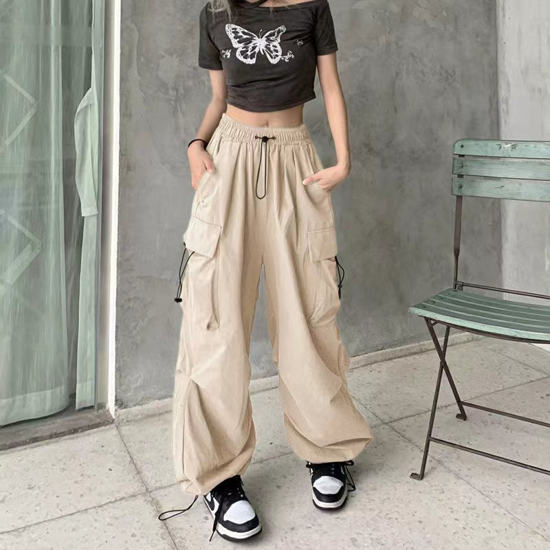 Women American Vintage Cargo Loose Wide Leg Casual Pants 18