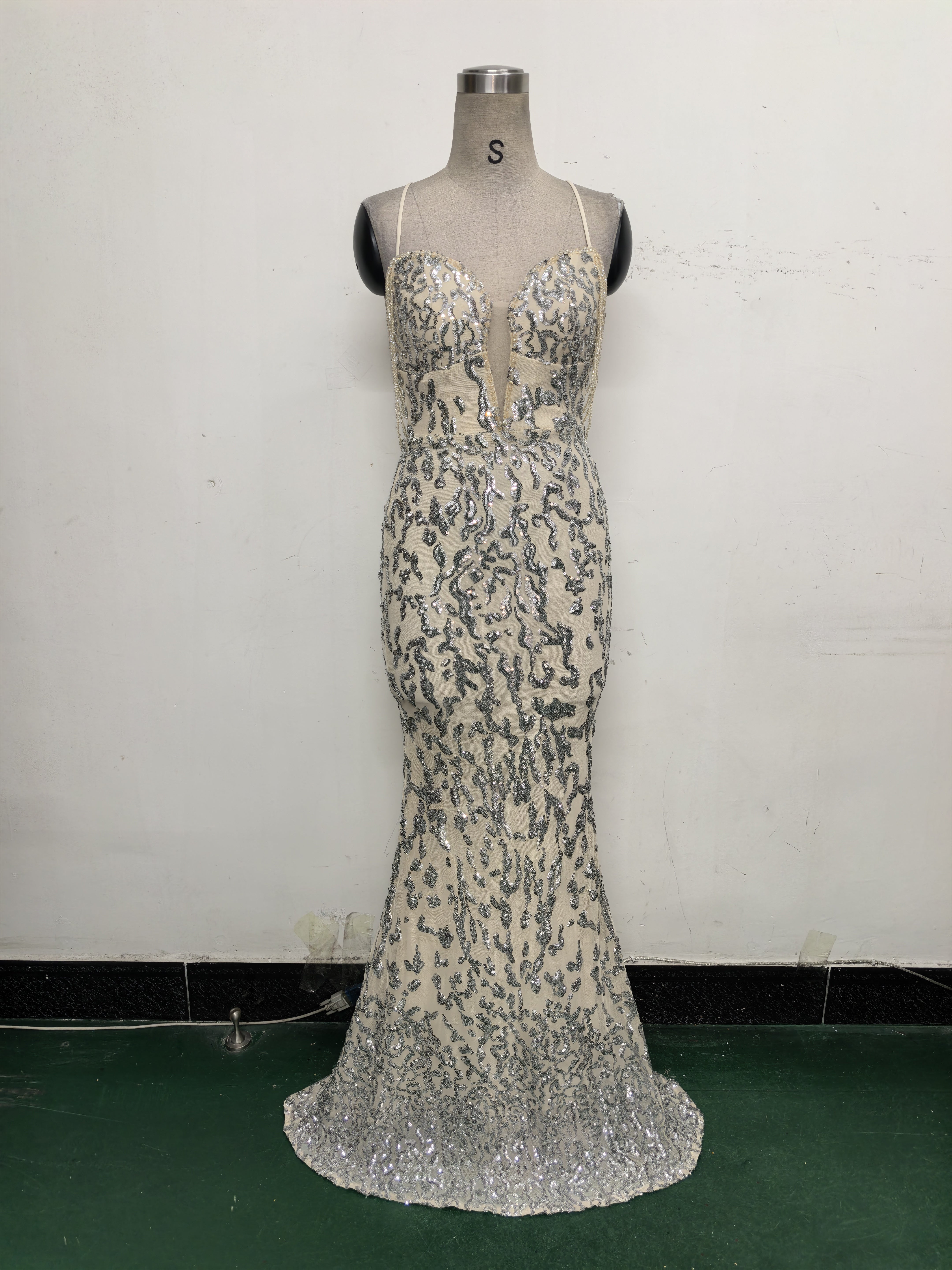 Women crystal diamond sequin embroidery Formal Party evening dress 28