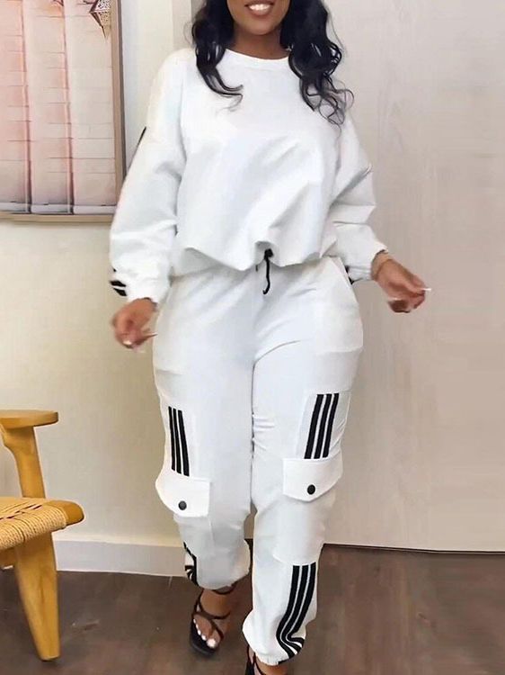 Women's Sexy Casual Printed Pants And Pullover Top Two Piece Set 7