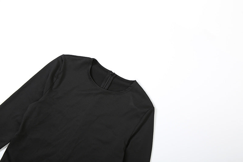 Women Fall/Winter Long-Sleeved Sexy Cutout Lace-Up Jumpsuit 28