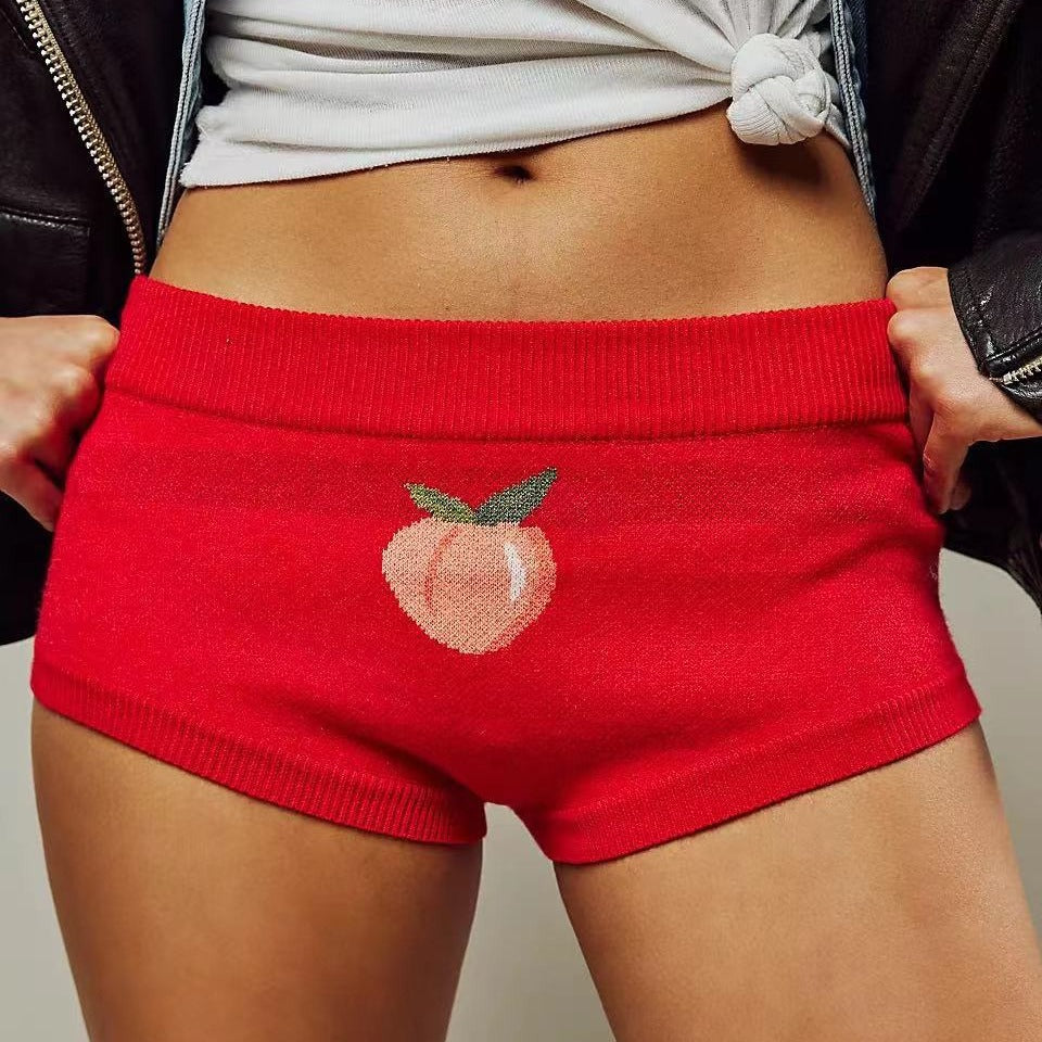 Knitting Women's Sexy Tight Fitting Low Waist Ultra Shorts 9