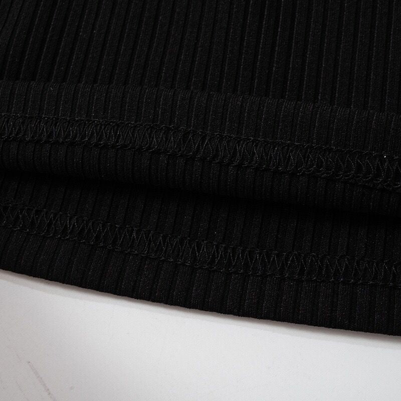 Women Fall Half Turtle Neck Long Sleeve Ribbed Dress 15