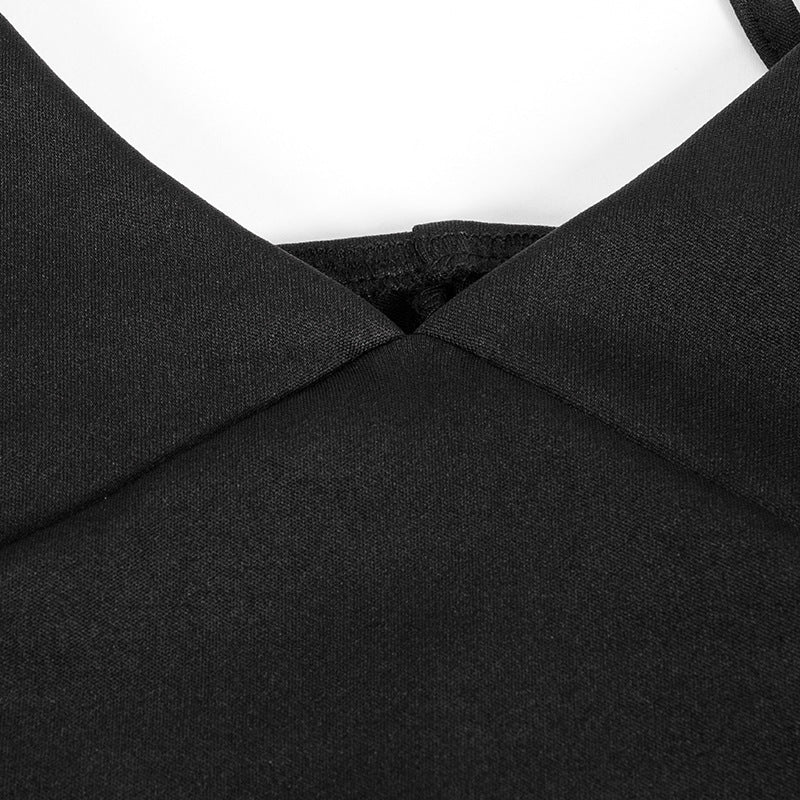 Summer fashion solid color sleeveless mesh patchwork sexy dress 14