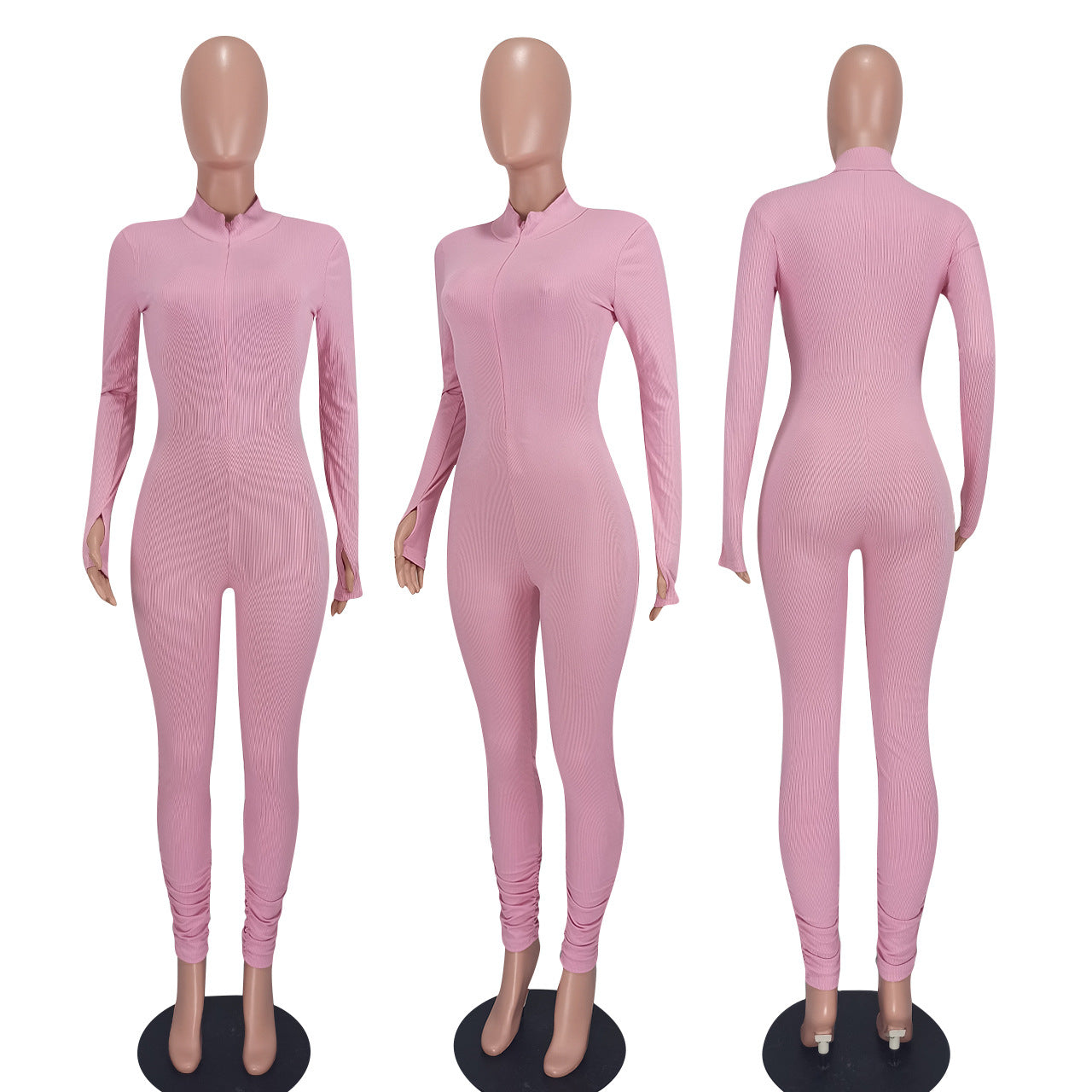 Women's Ribbed Casual Solid Color Jumpsuit 8