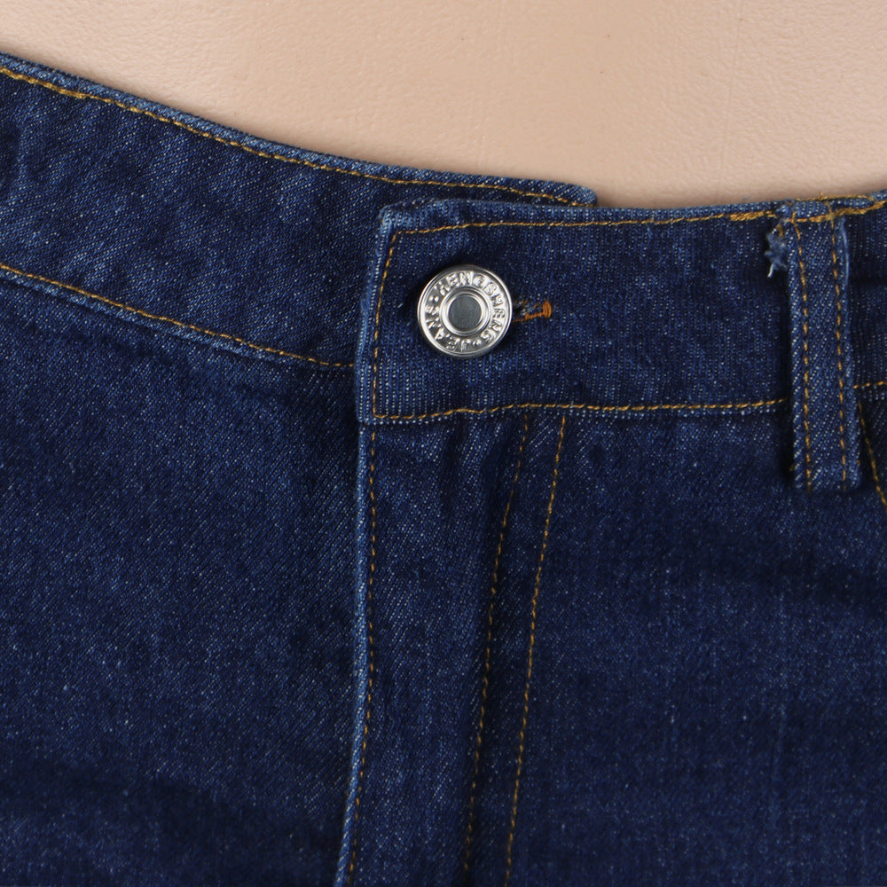 Sexy Women's Irregular Ripped Loose Denim Pants 9