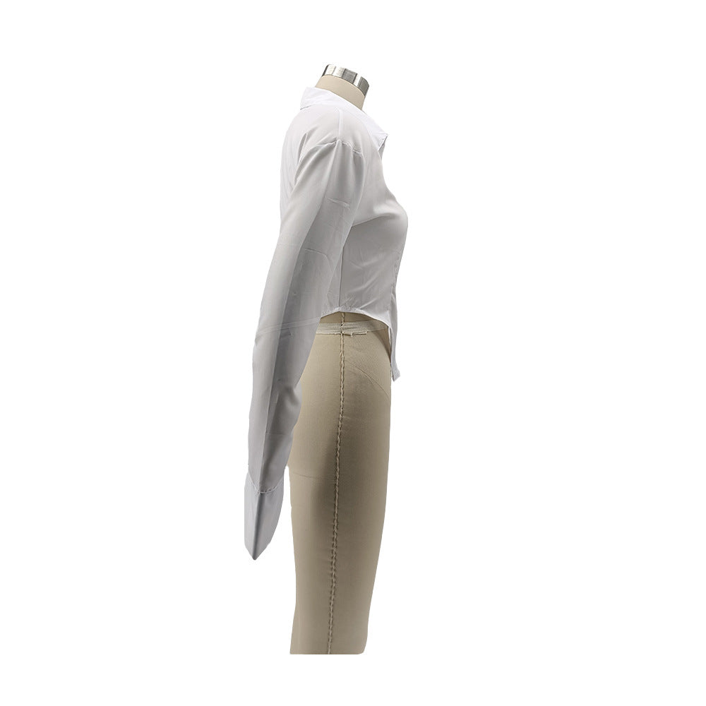 Sexy Solid Color Slim Fit Long Sleeve Shirt 9