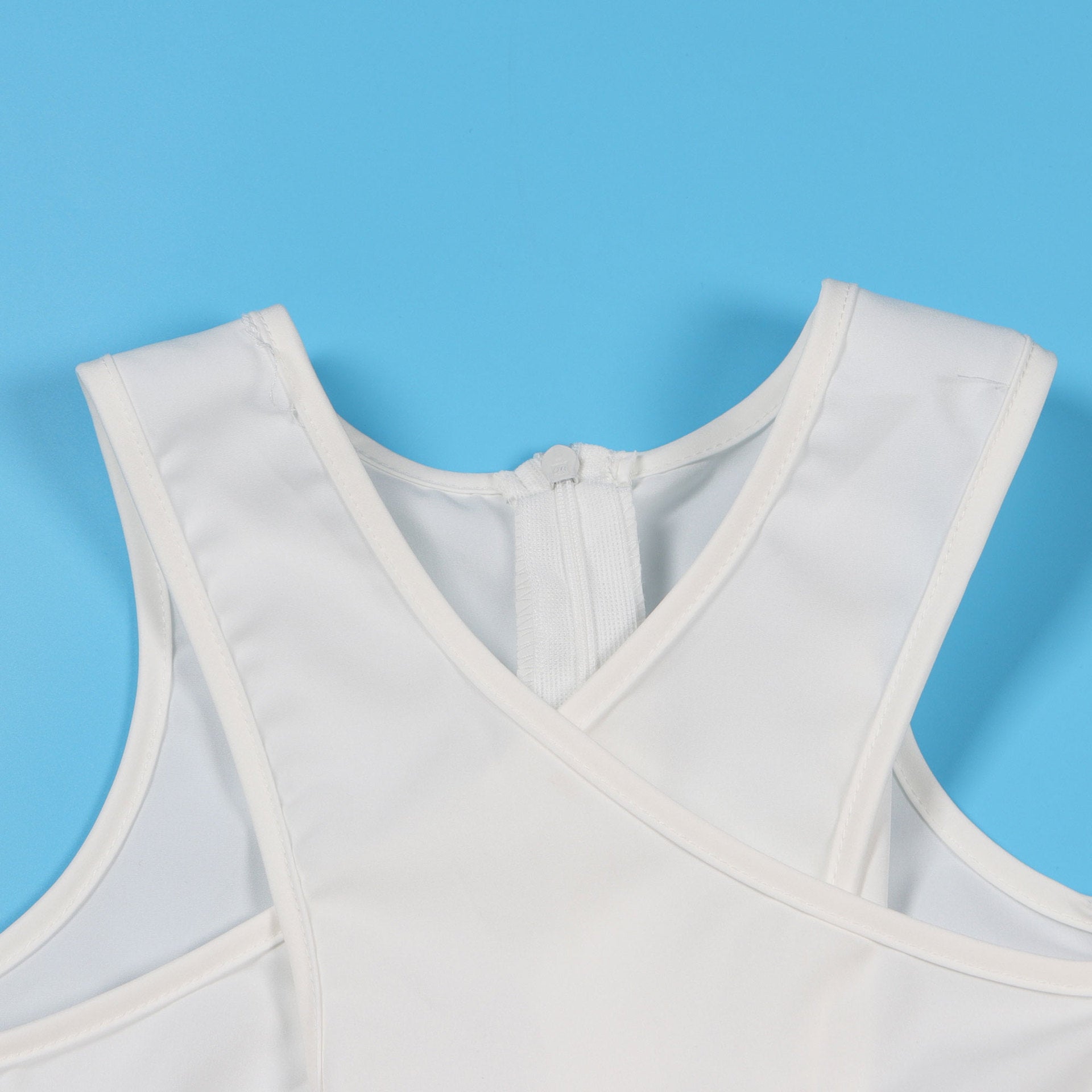 Women Solid Hollow Shoulder Crossover Dress 20