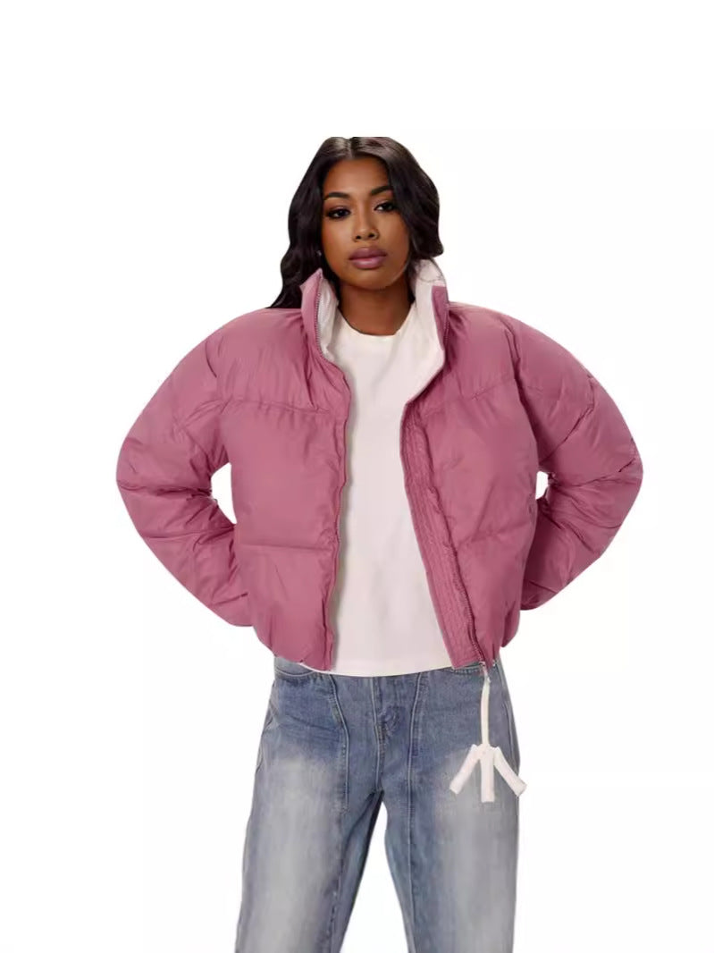 Women long sleeve contrast winter warm Padding Jacket 9