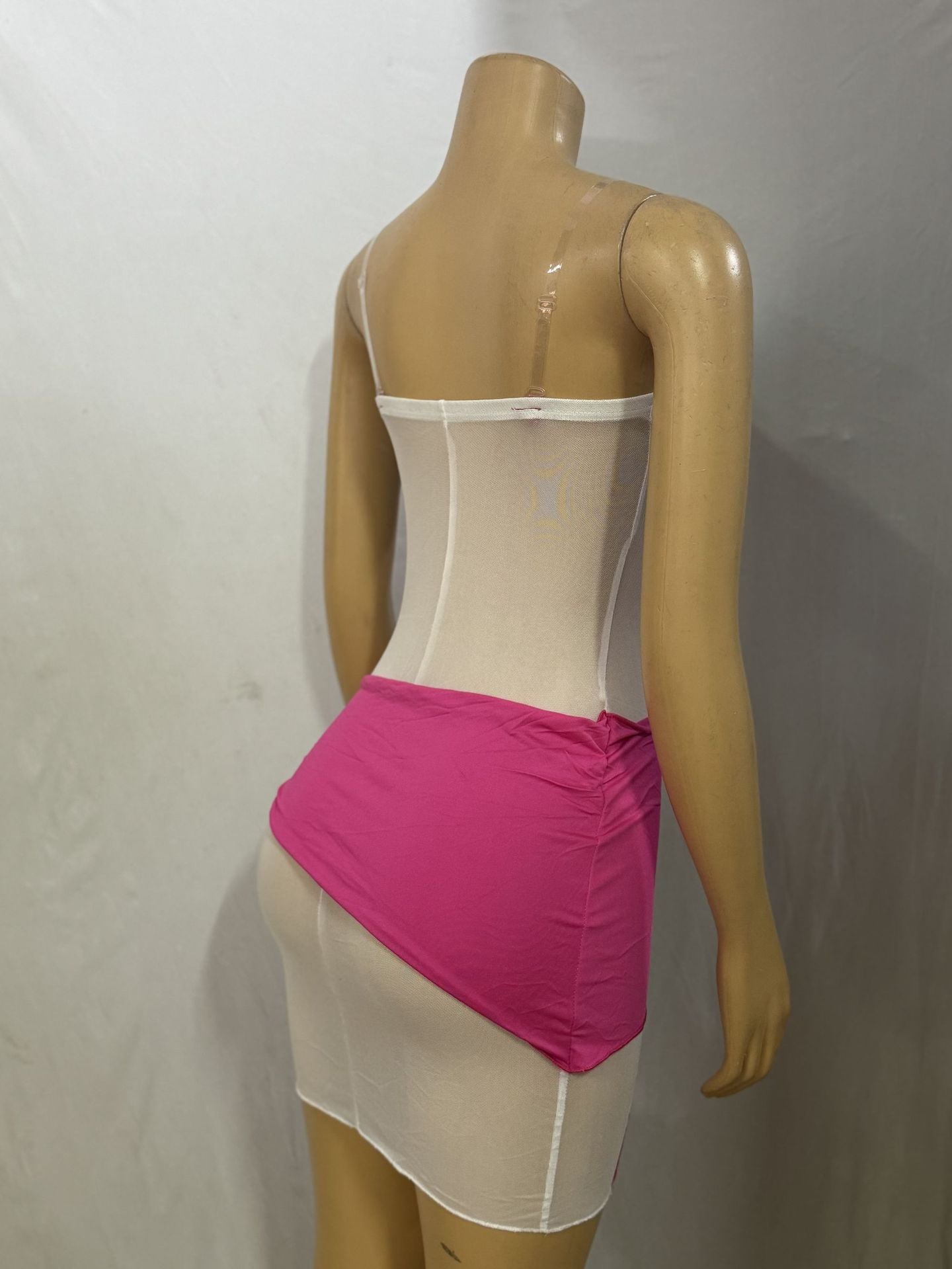 Women See-Through Zipper Hollow Lace-Up Sexy Backless Bodycon Dress 13