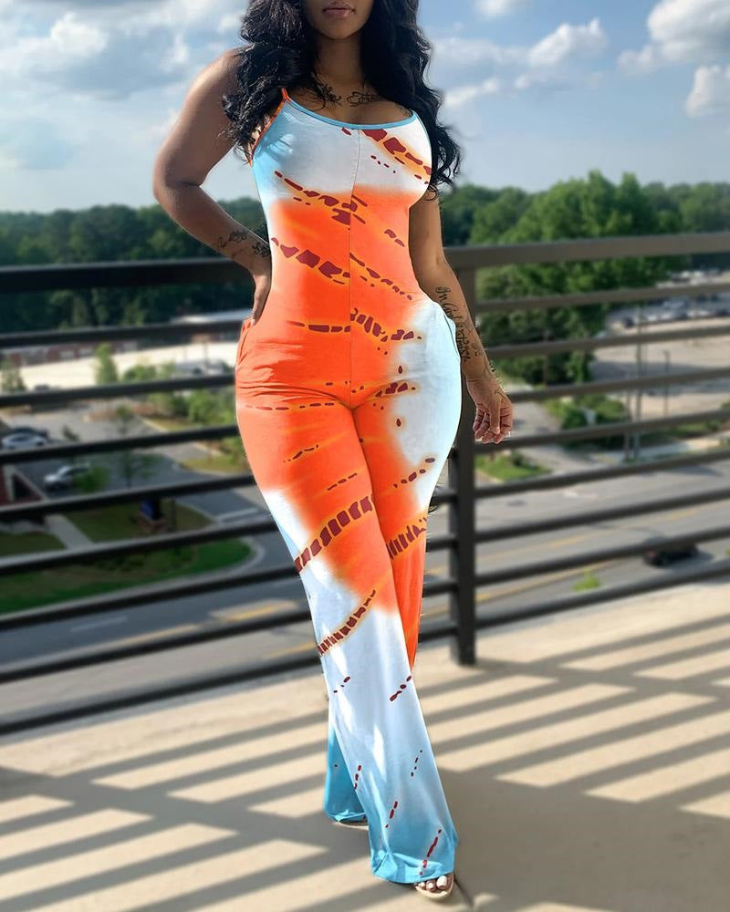 Women's spring and summer fashion print suspenders Jumpsuit 16