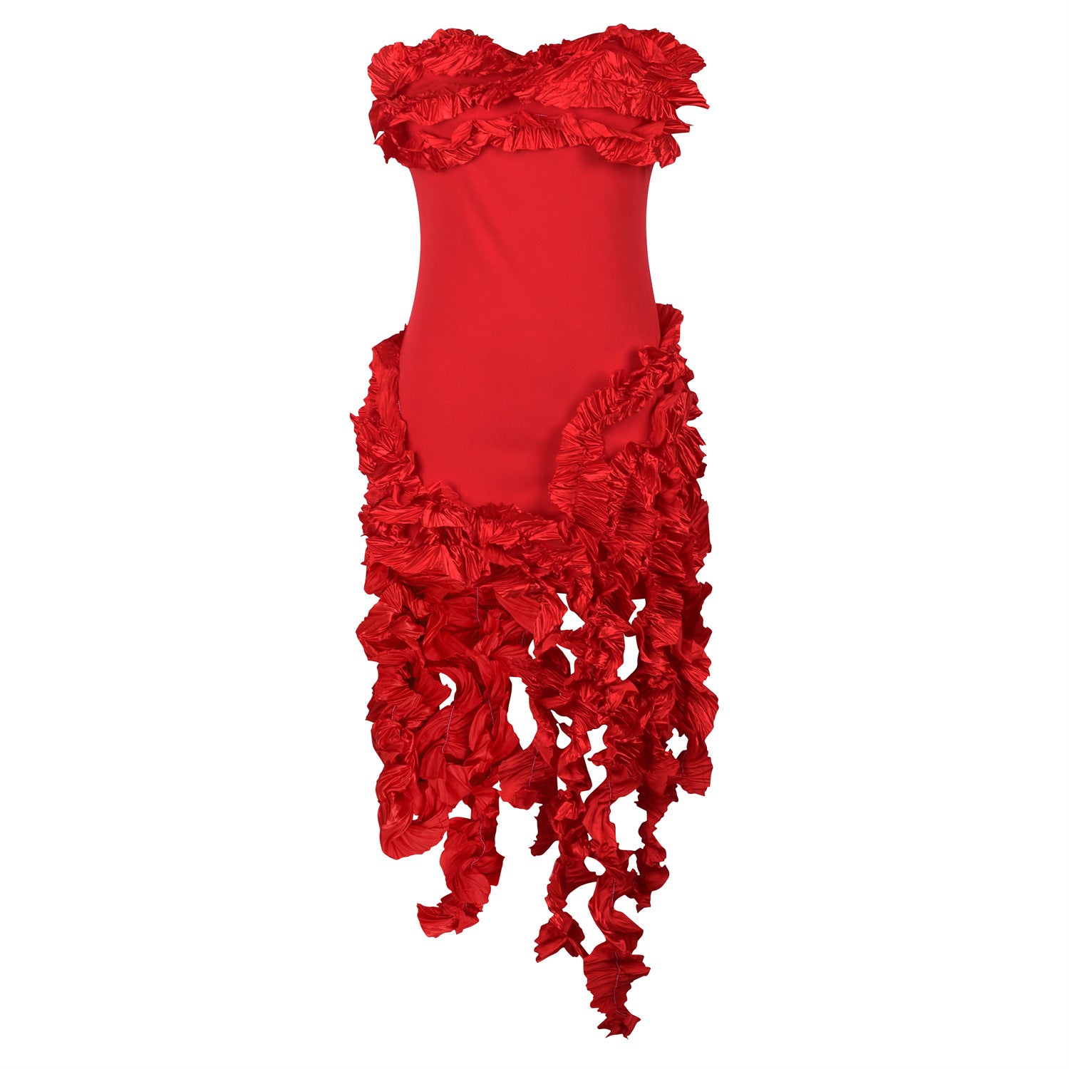 Women's Summer Sexy Strapless Ruffle Tassel Dress 30