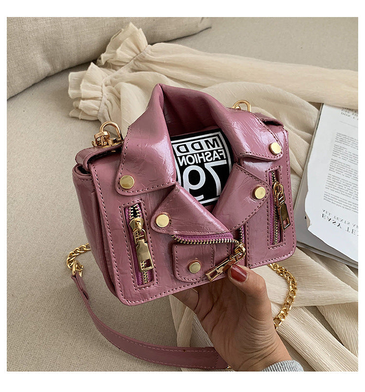 Women Uniform Bag Turndown Collar Jacket Style Bag 39