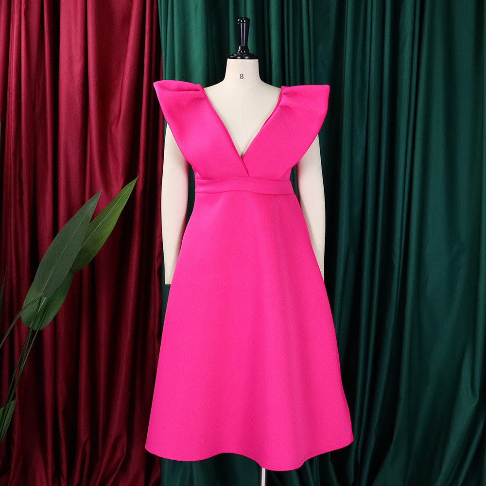 Women's Deep V Neck Sexy Swing Formal Party Dress 31