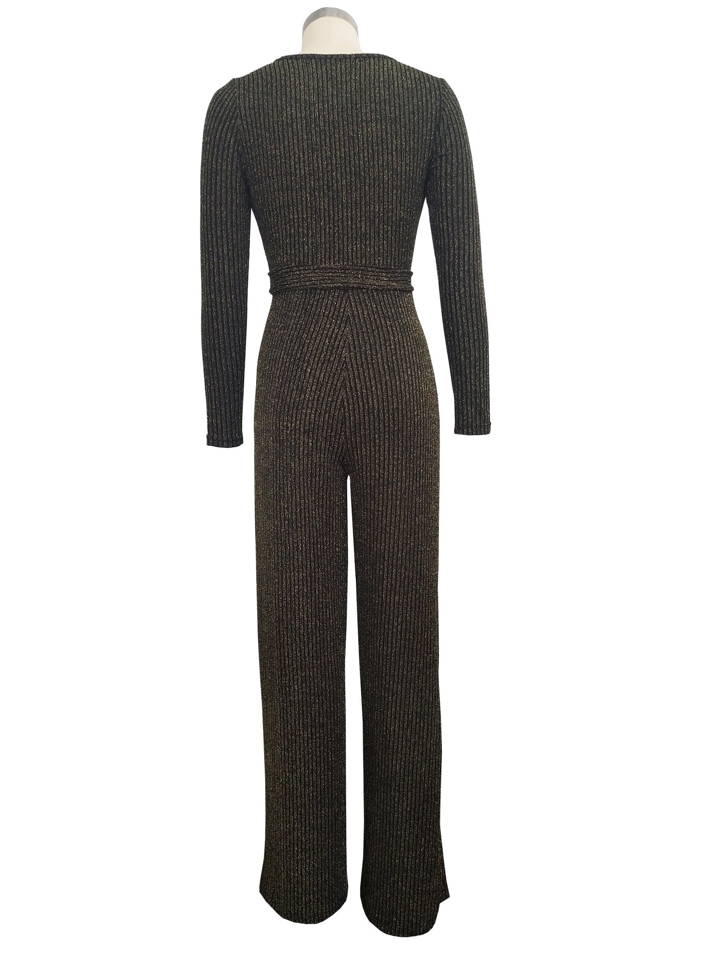 Winter Fashion V-Neck Belt Women's Jumpsuit 28