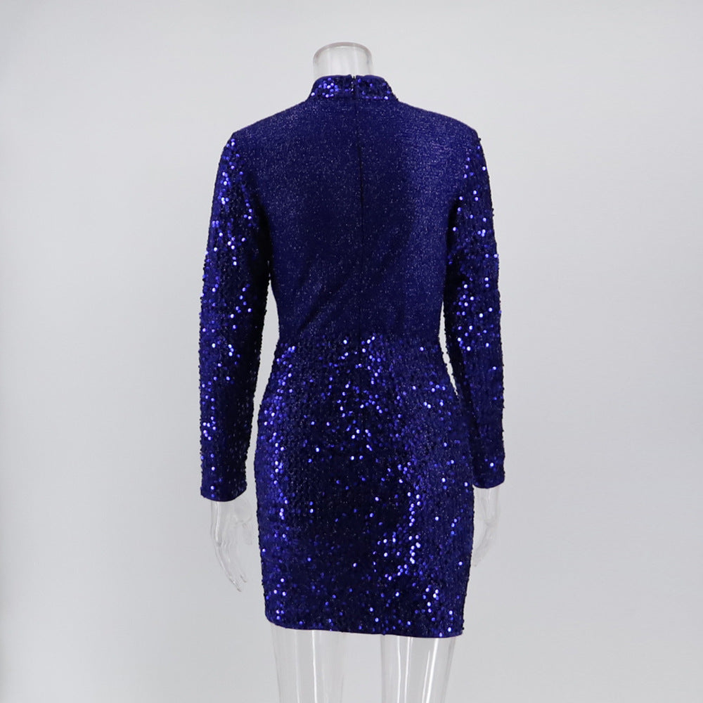 Sexy Long-Sleeved Sequin Women's Dress 6