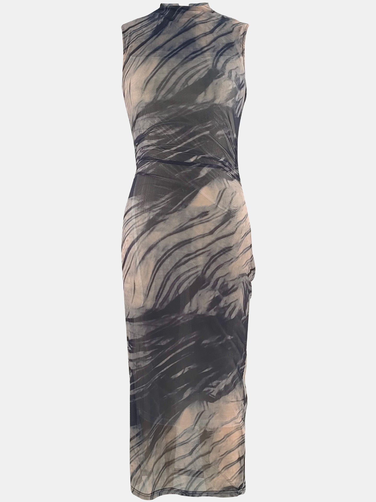 Women mesh elegant sleeveless printed dress 10