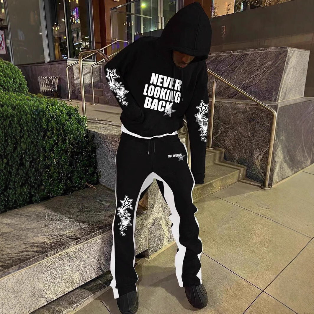 Plus Size Side Striped Straight Pants Men's Wide Leg Loose Casual Sweatpants Spring 3