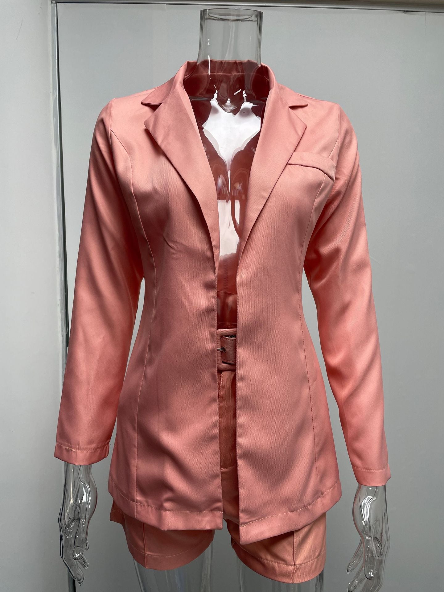 Women fashion Blazer+Shorts with belt Two-piece 20