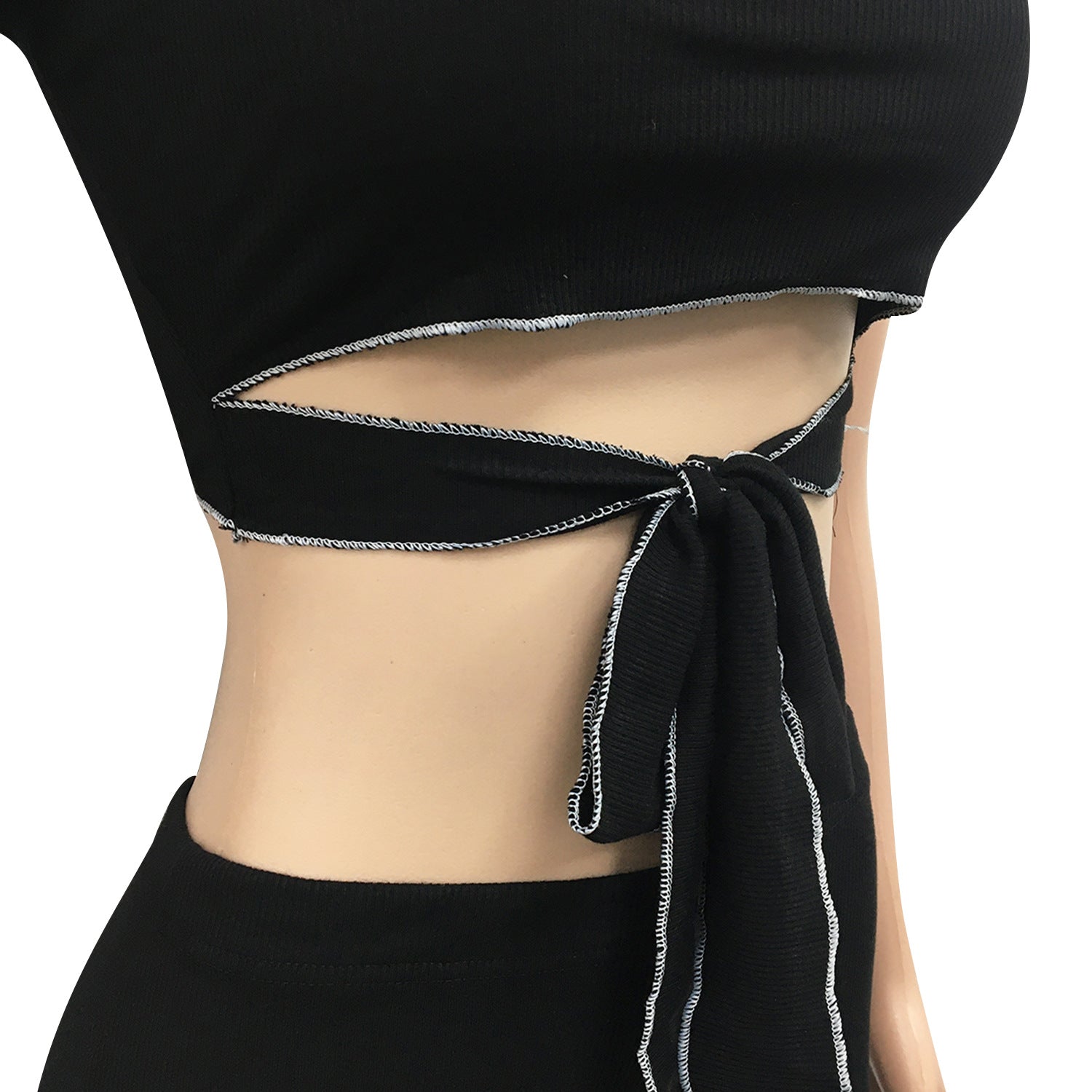 Women Sexy Short-Sleeved Top and Pant Two-Piece Set 17