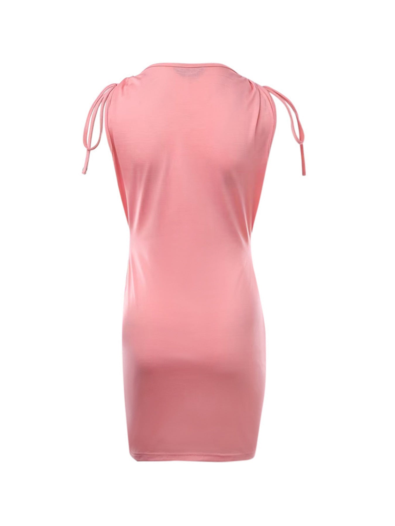 Women summer drawstring sexy v-neck pocket Bodycon Dress 9