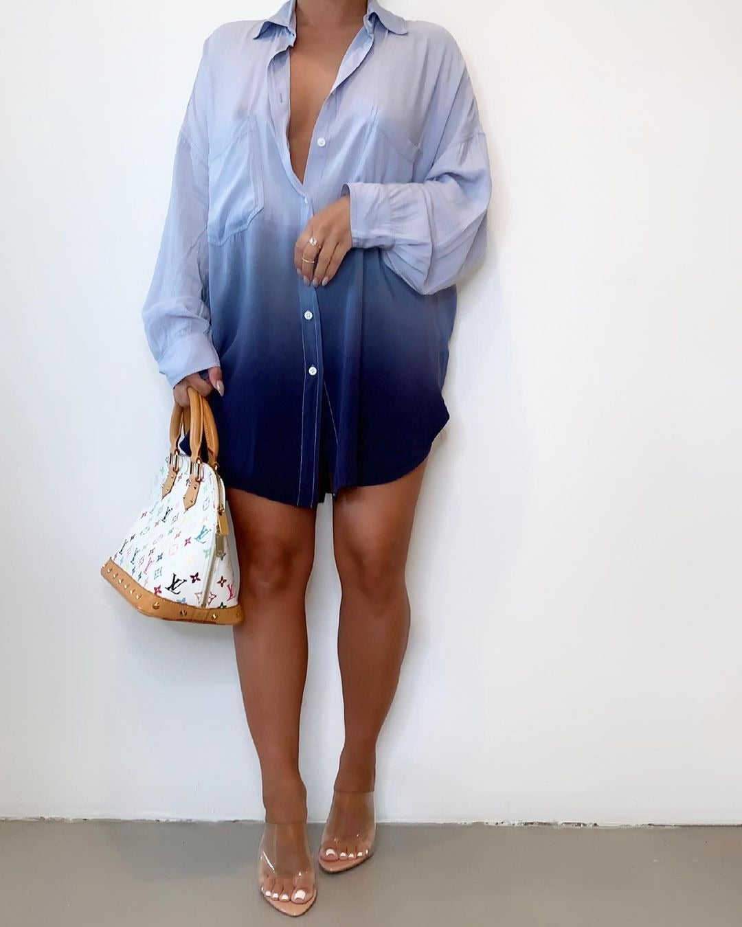 Women's Tie Dye Print Fashion Cardigan Dress 3