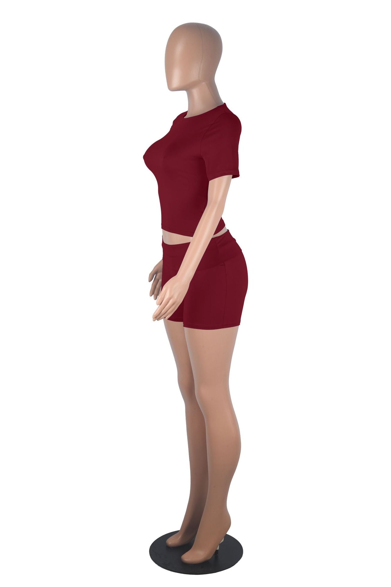 Women short-sleeved round neck top and shorts two-piece set 19