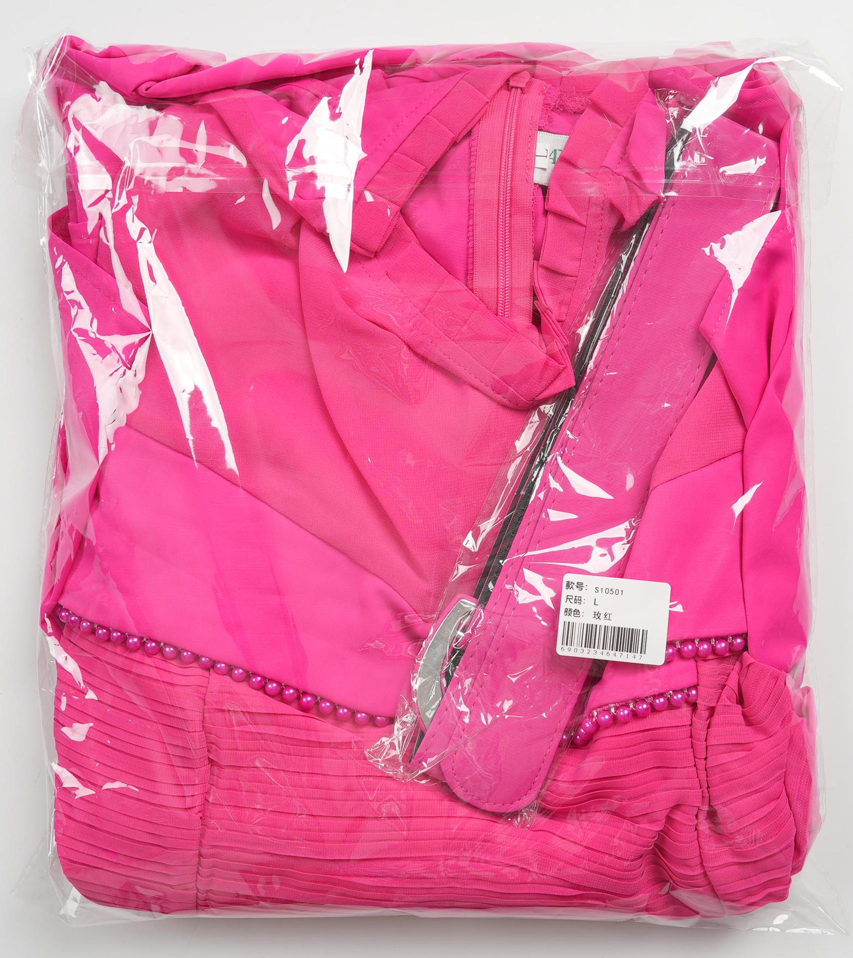 Plus Size African Women ruffle patchwork pleated long-sleeved dress 15