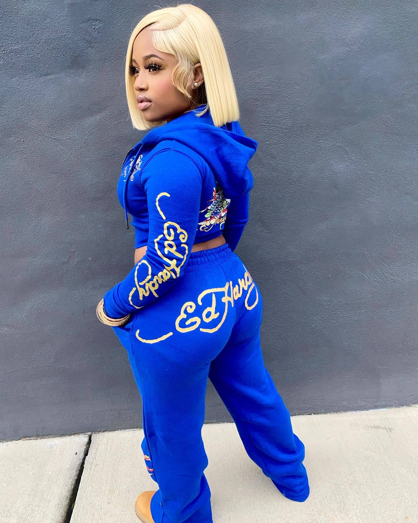 Women printed long-sleeved Top and Pant two-piece set 4