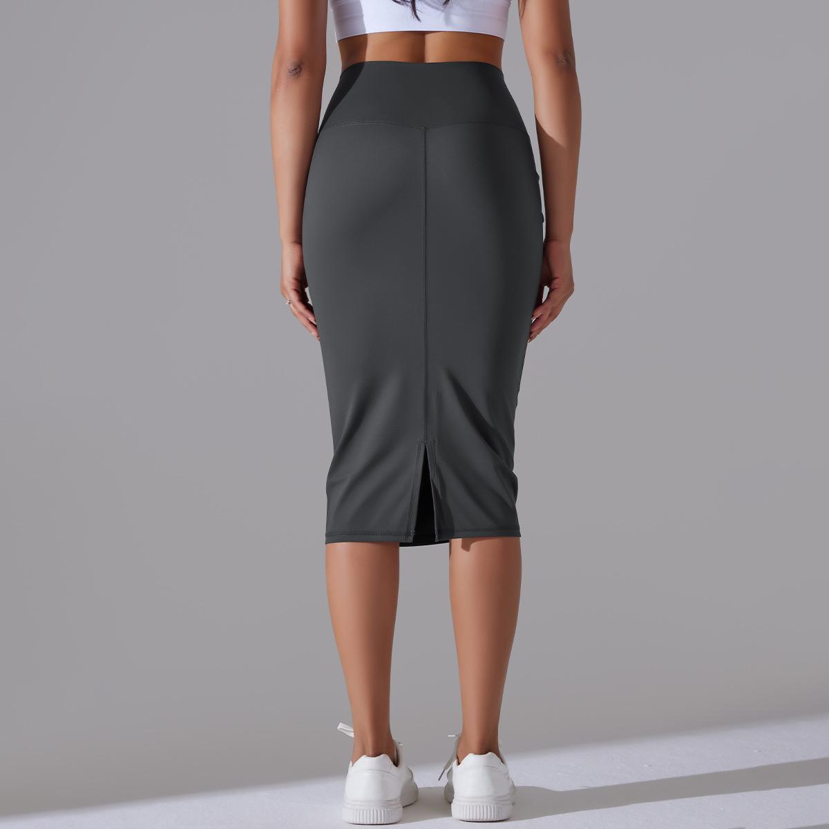 Women High Waist Stretch Slit Sports Skirt 63