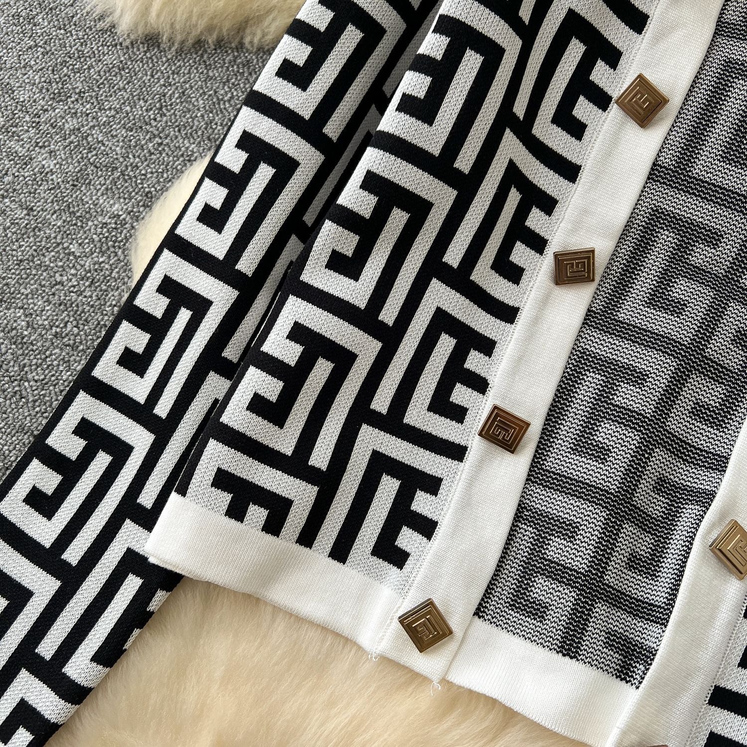 Women Cardigan Jacket Bodycon Dress Knitting Two-Piece Set 18