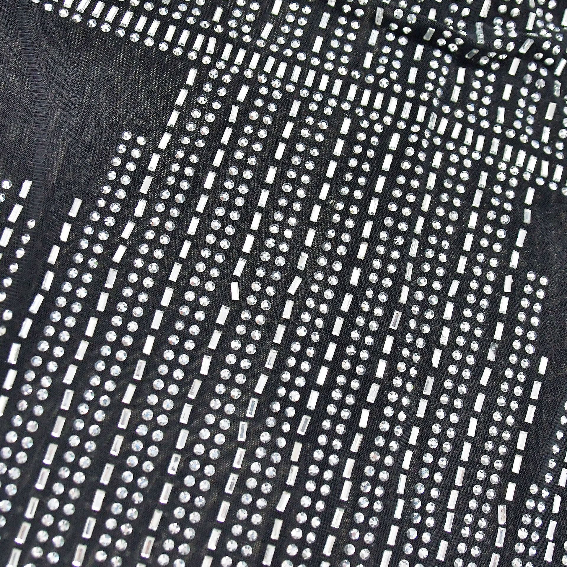 Fashion Women's Solid Color Mesh Beaded Long Sleeve Maxi Dress 18