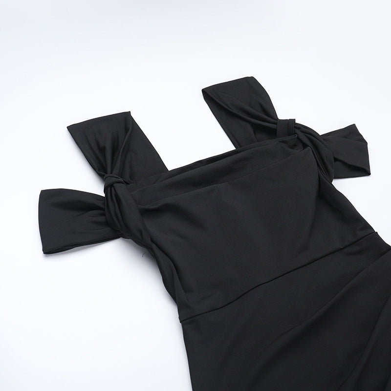 Women suspender sexy slit dress 12