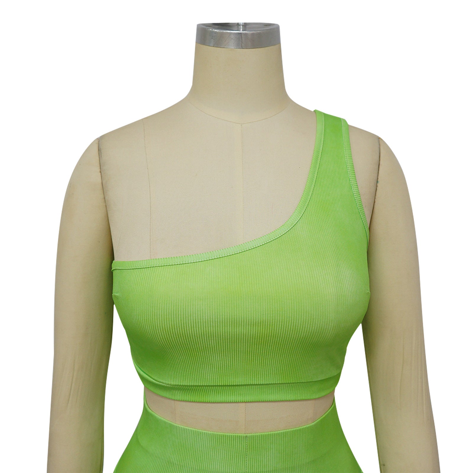 Slash Shoulder Sleeveless High-Rise Shorts Casual Tracksuit 25